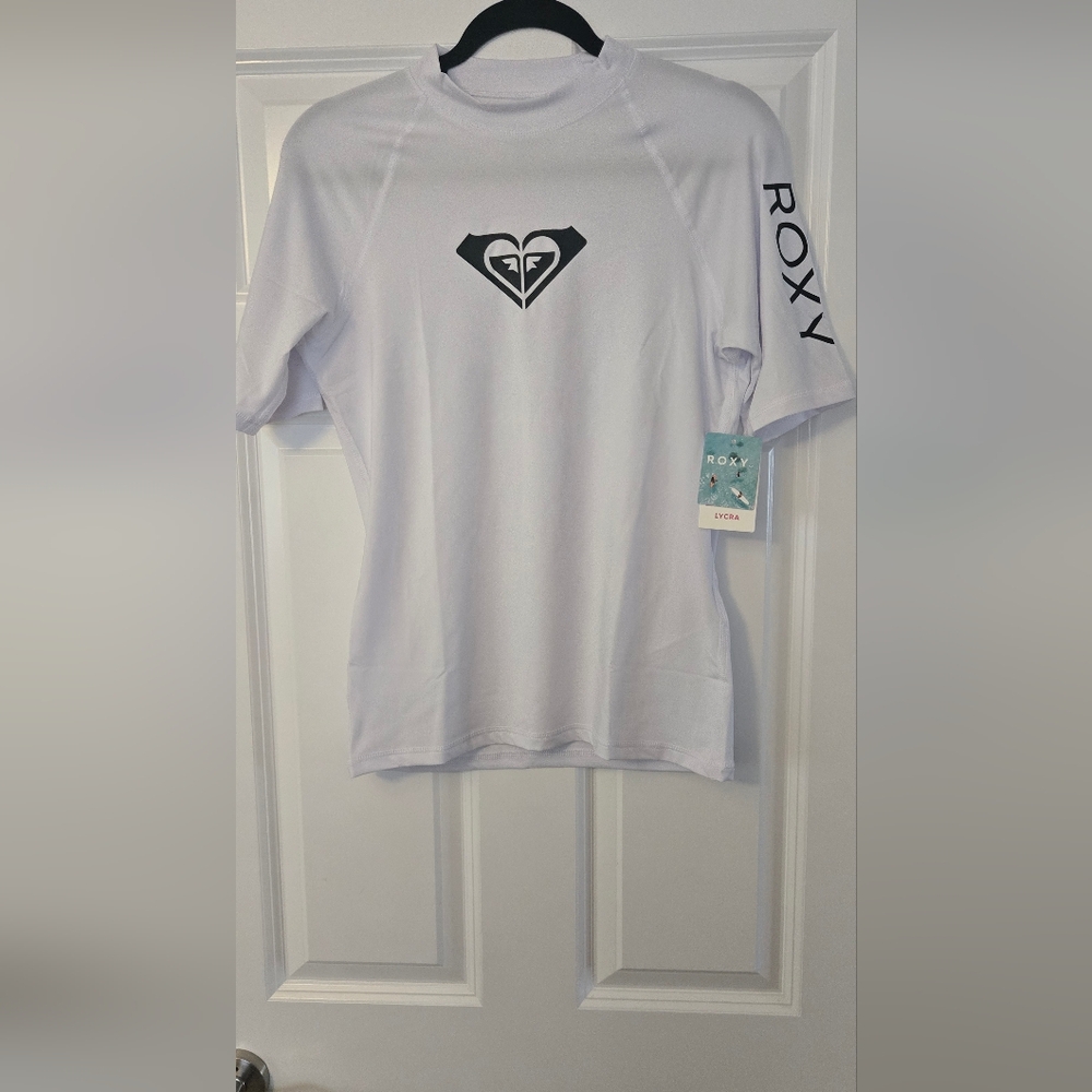 Roxy White Rash Guard NWT Large